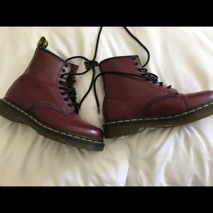 Doc martens boots maroon
